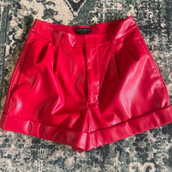 Alice and Olivia Conroy Vegan leather shorts - Picture 1 of 4